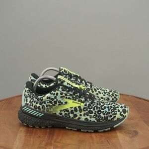 Brooks Leopard Print Athletic Shoes - Black and Yellow